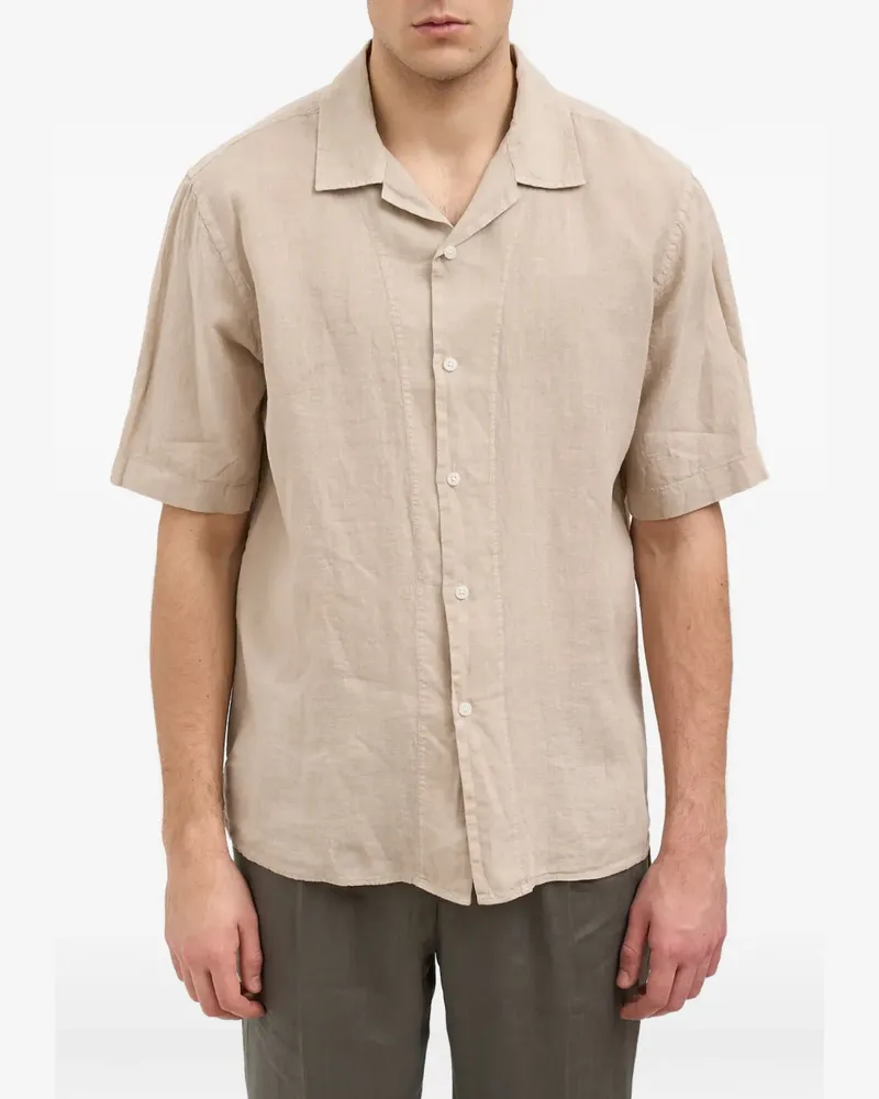 Daniele Alessandrini linen bowling shirt - Nude Nude