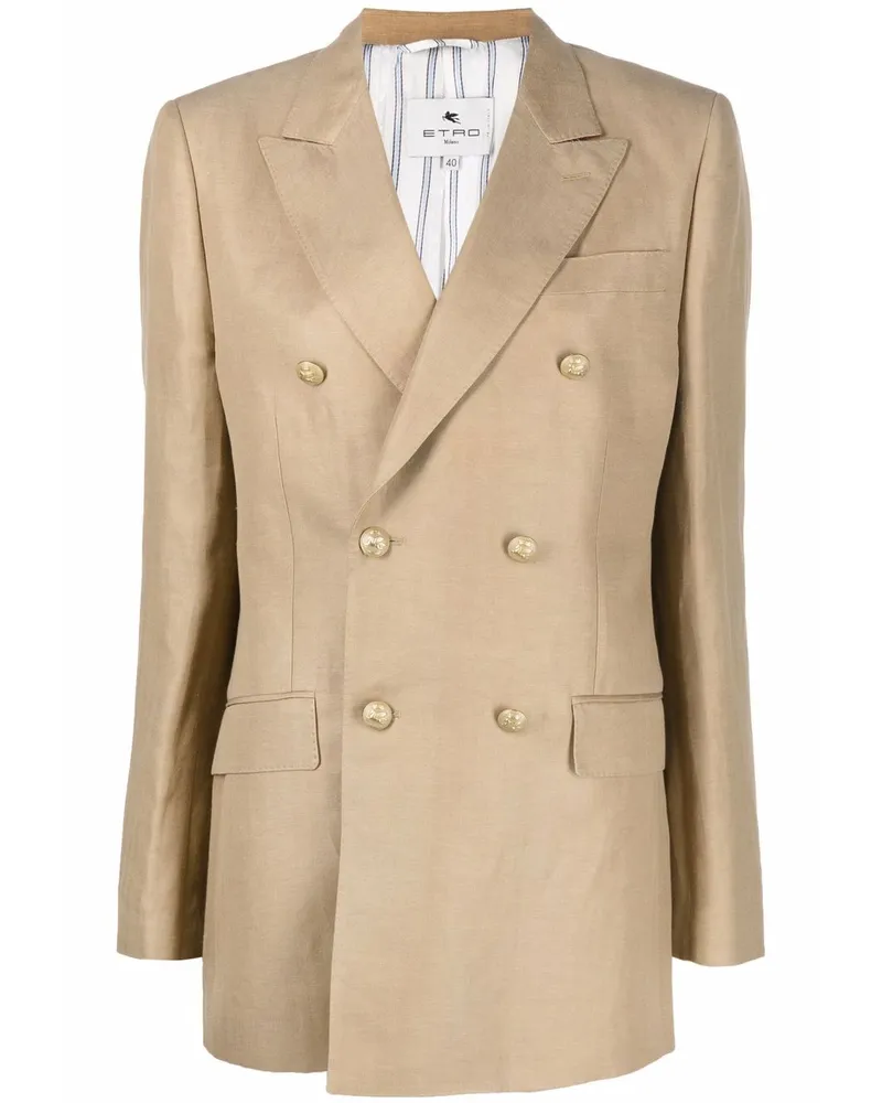 Etro Doppelreihige Jacke - Braun Braun