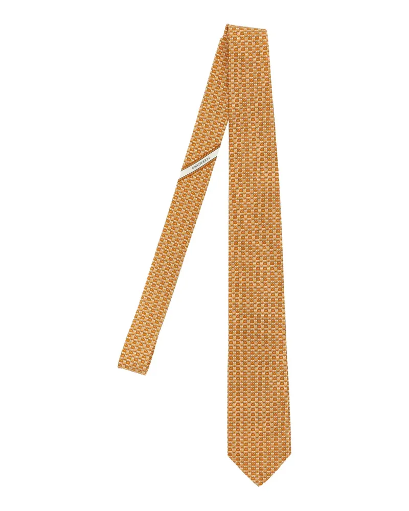 Ferragamo Krawatte mit Jacquardmuster - Orange Orange