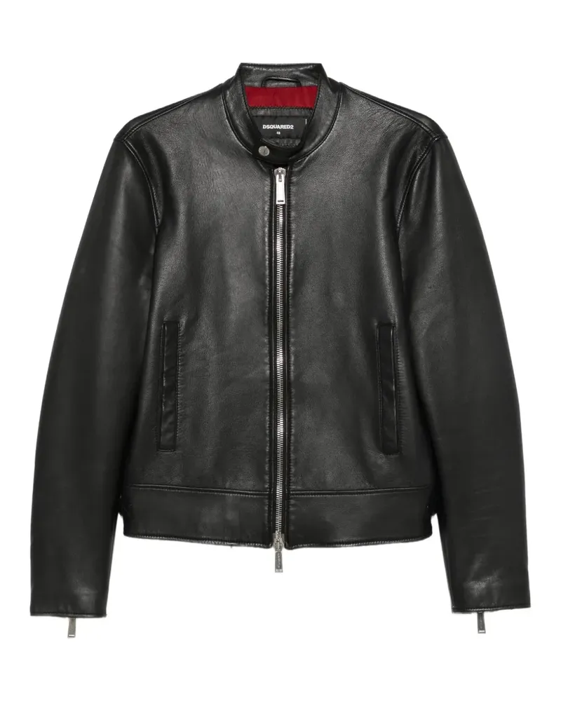 Dsquared2 2000s Lederjacke mit Stehkragen - Schwarz Schwarz