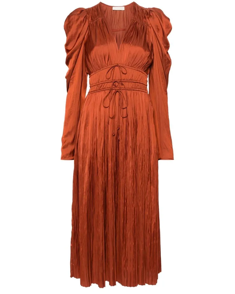 Ulla Johnson Plissiertes Lelou Midikleid - Braun Braun