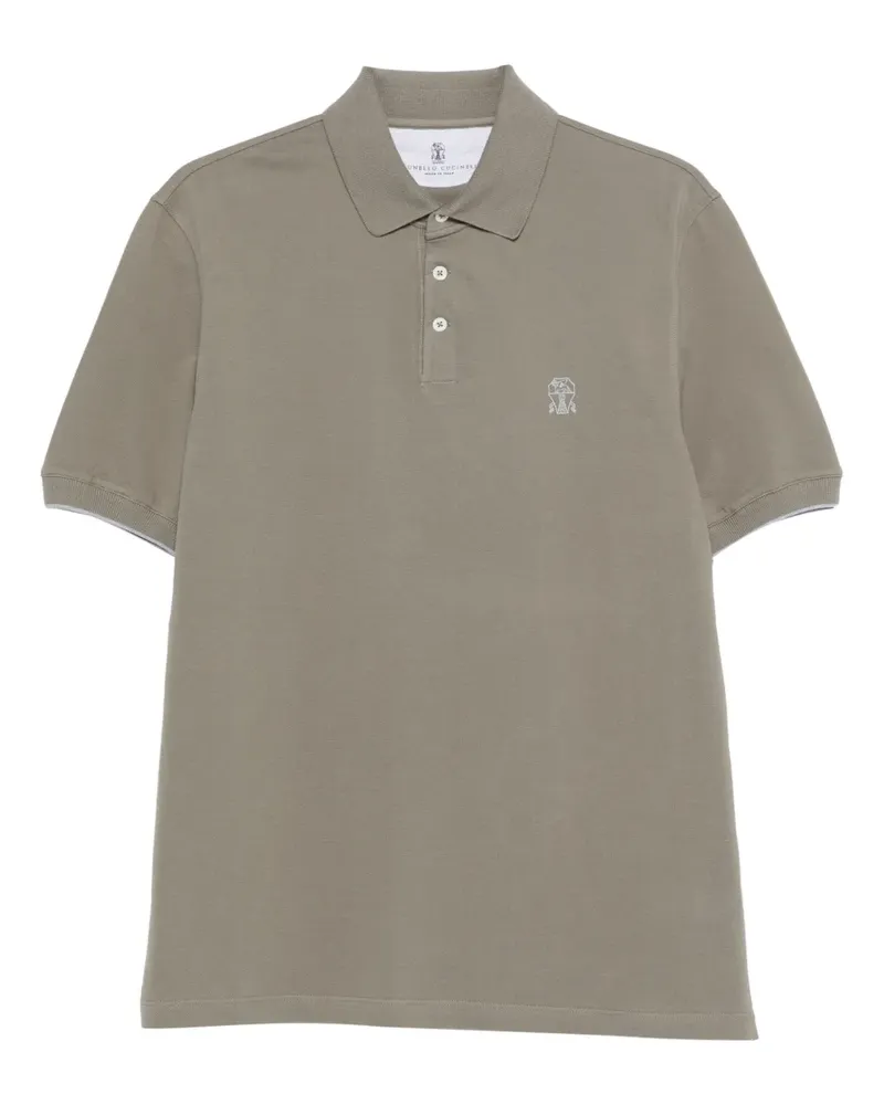 Brunello Cucinelli embroidered polo shirt - Grün Grün