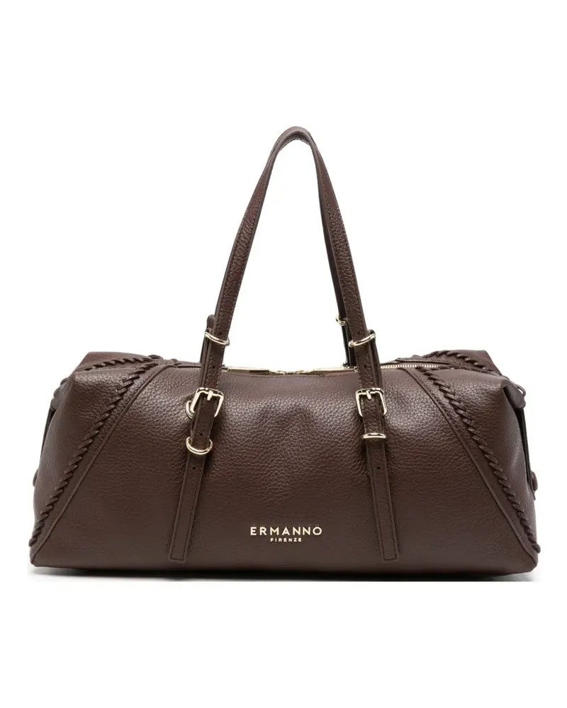 Ermanno Scervino Große Tote Bag mit Flechtbesatz - Braun Braun