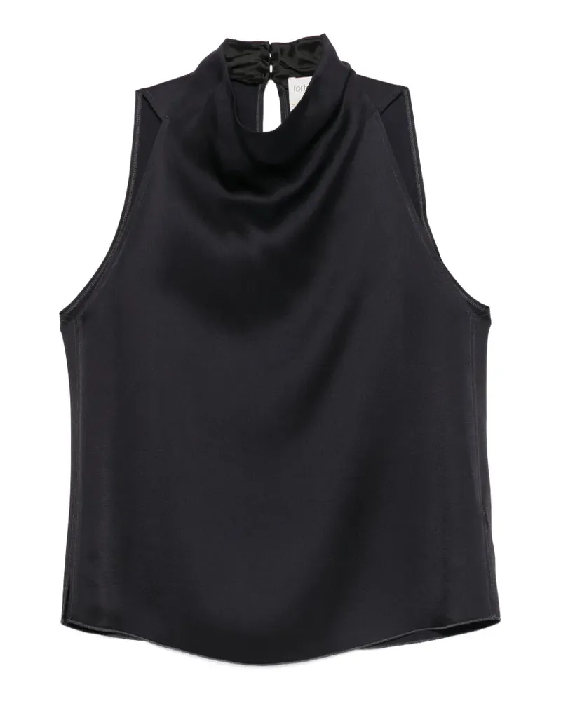 forte_forte Ärmellose Bluse mit Stehkragen - Blau Blau