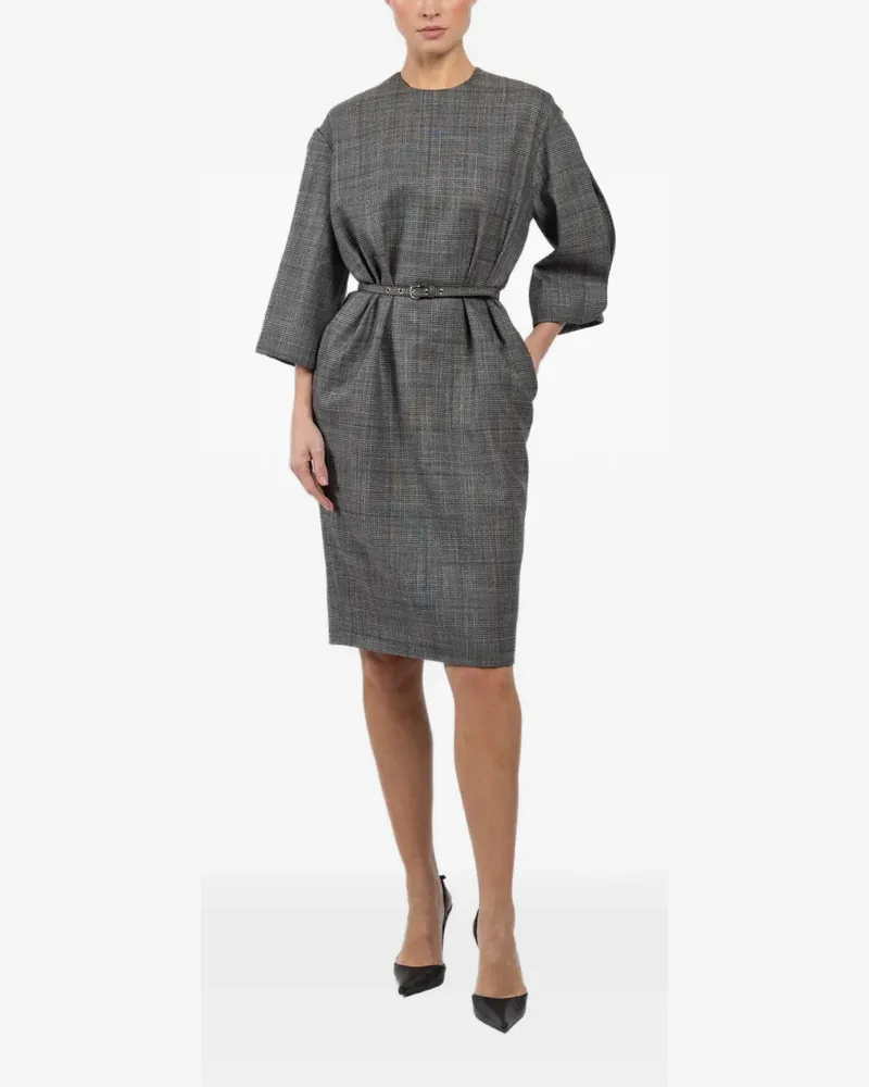 Sa Su Phi Diana belted check mini dress - Grau Grau