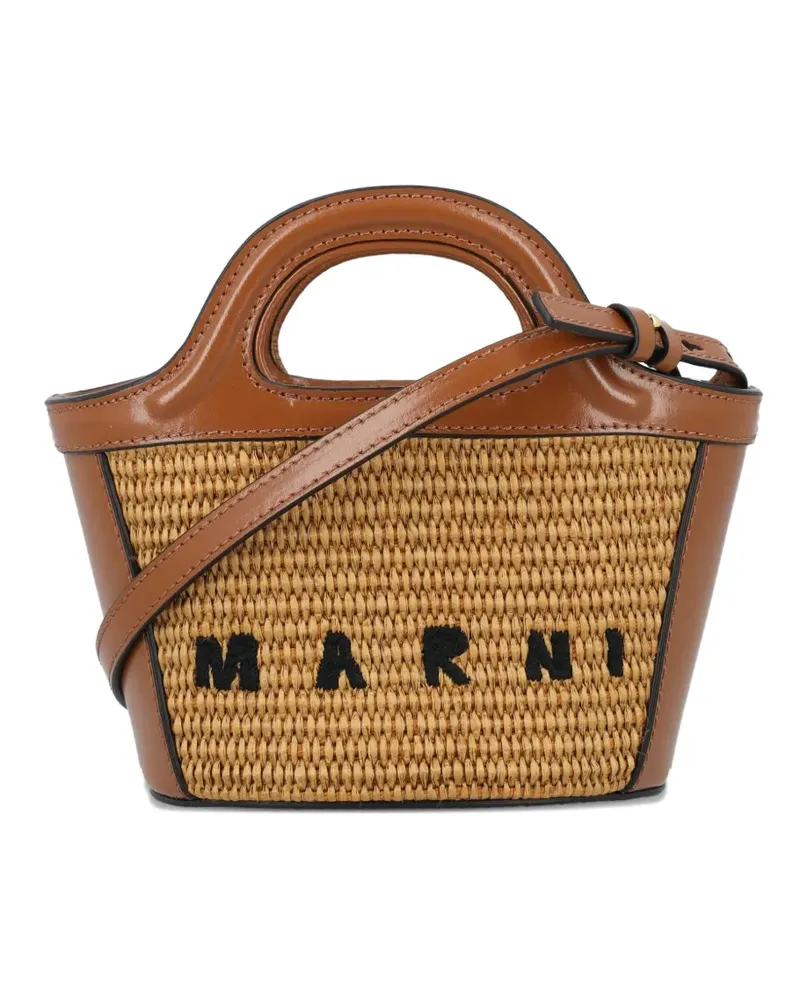Marni Micro Tropicalia Tote Bag mit Henkel - Nude Nude