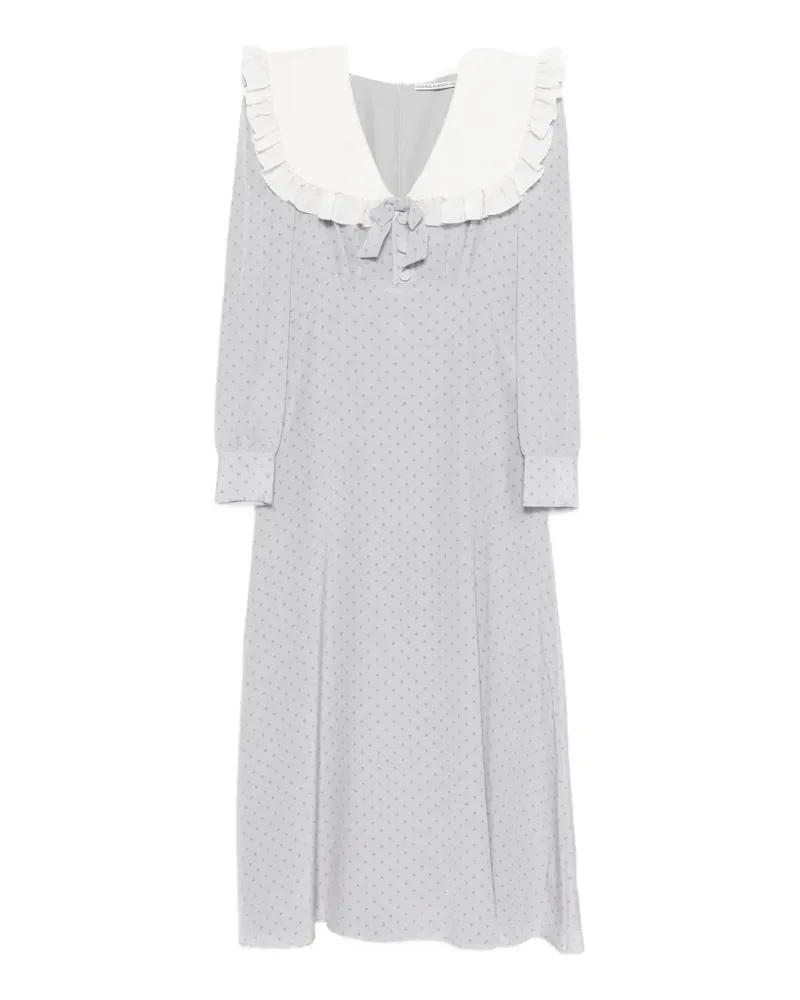 Alessandra Rich ruffled polka dot midi dress - Grau Grau