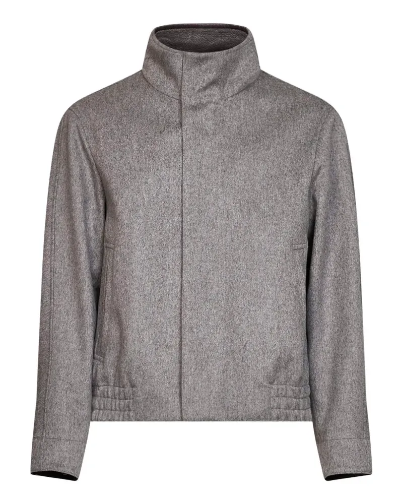LARDINI Stehkragen-Jacke mit elastischem Saum - Grau Grau