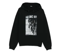 Hoodie mit Statuen-Print - Schwarz