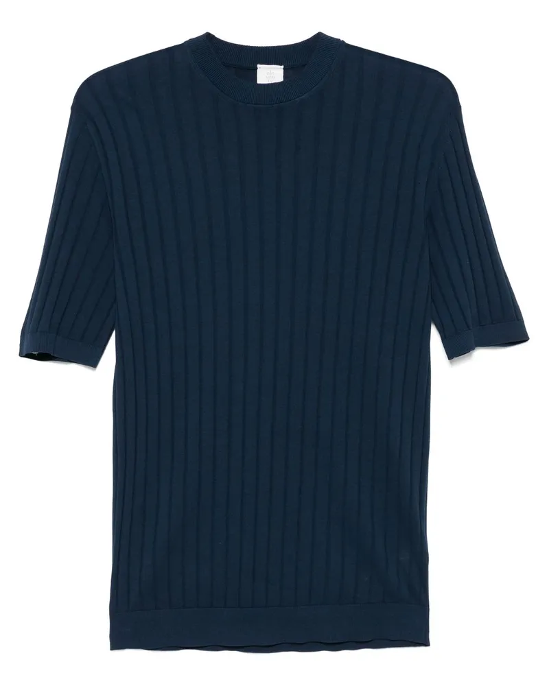 Eleventy T-Shirt aus geripptem Strick - Blau Blau