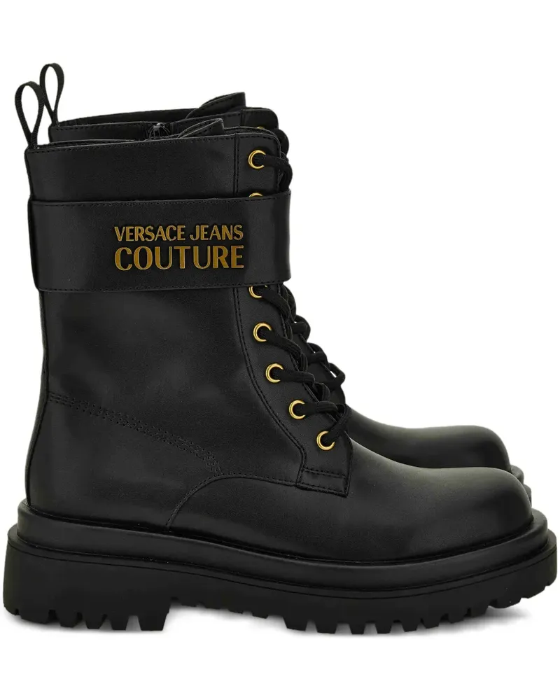 Versace Jeans Schnürstiefel mit Riemen - Schwarz Schwarz