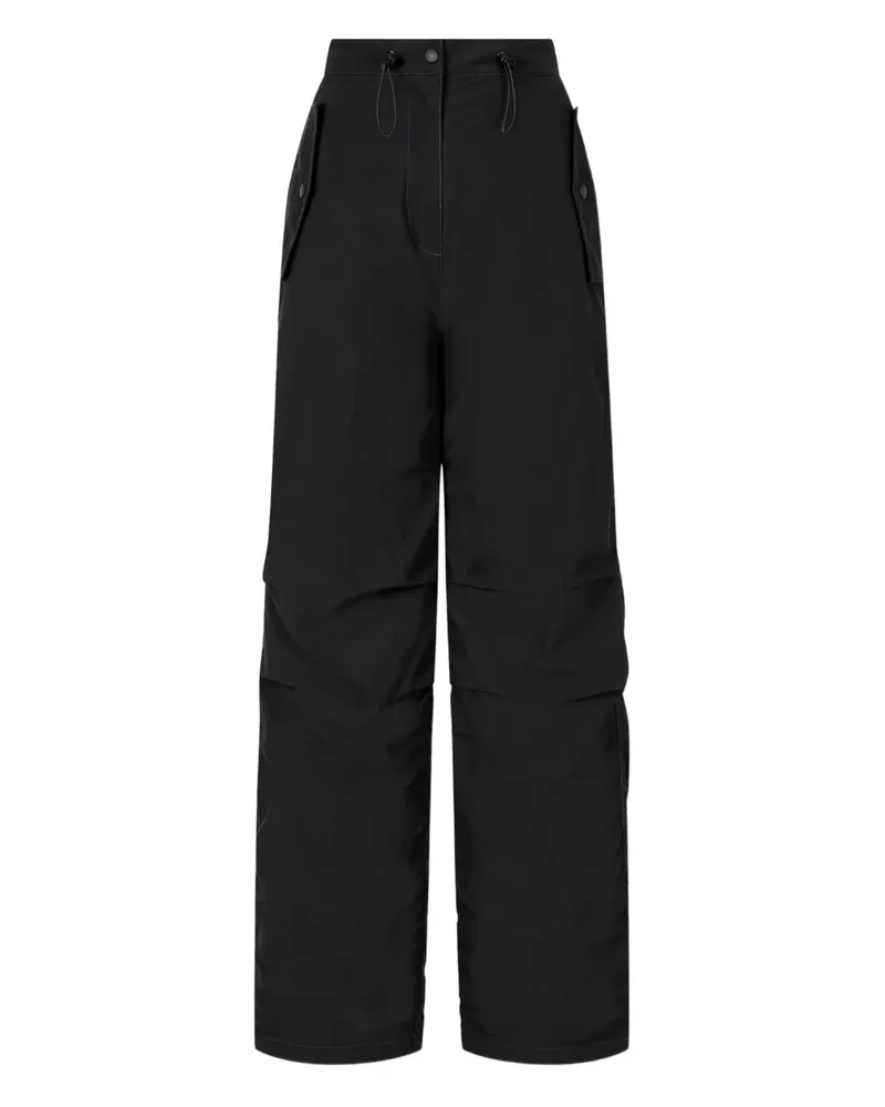 STUDIO TOMBOY Contrast Stitching Parachute Trousers - Schwarz Schwarz