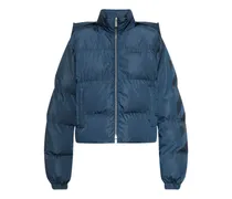 arrow-print padded jacket - Blau
