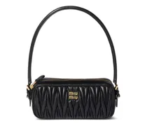 Mini-Tasche aus Matelasse-Leder - Schwarz