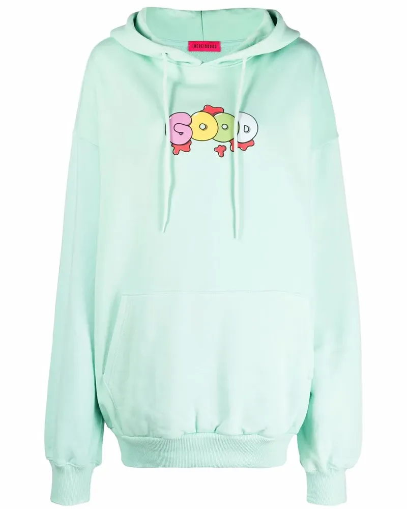 IRENEISGOOD Oversized-Hoodie mit Logo - Grün Grün