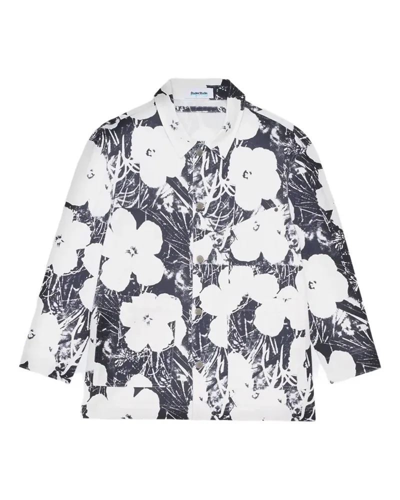 Études Studio Hemd mit Blumen-Print - Blau Blau