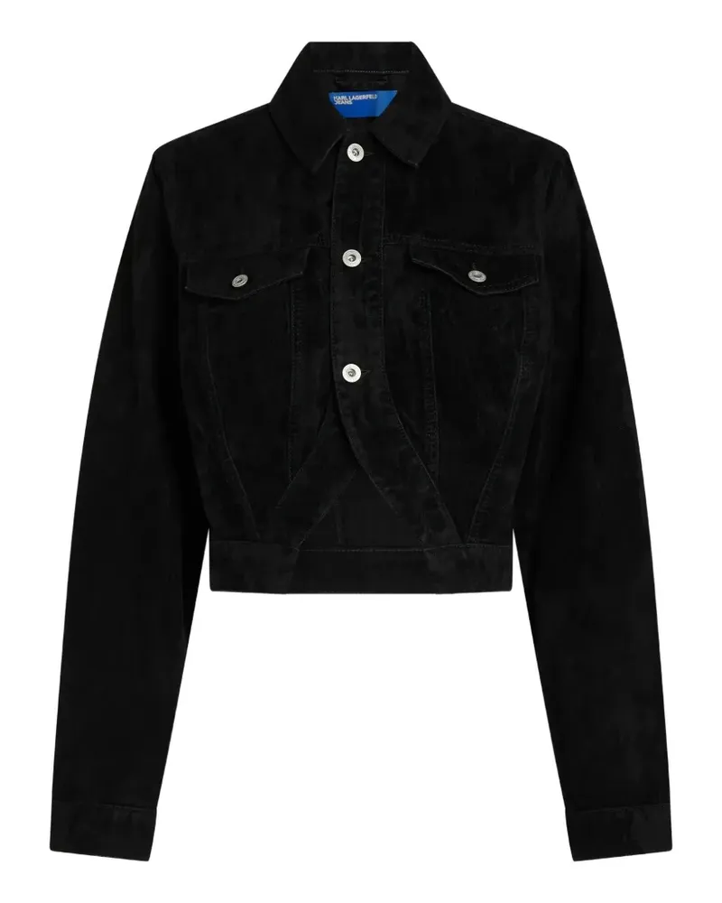 Karl Lagerfeld Cropped-Jeansjacke - Schwarz Schwarz