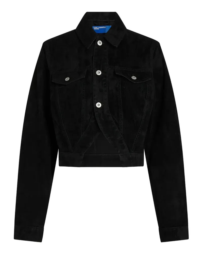 Karl Lagerfeld Cropped-Jeansjacke - Schwarz Schwarz