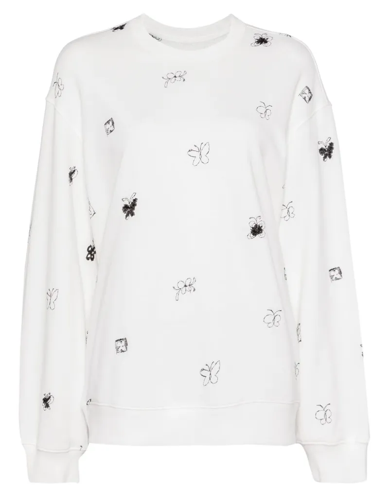 JNBY Sweatshirt mit Schmetterlingen - Weiß Weiß