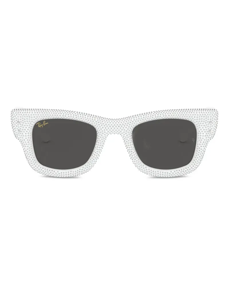 Ray Ban Geometrische Wayfarer Sonnenbrille - Weiß Weiß