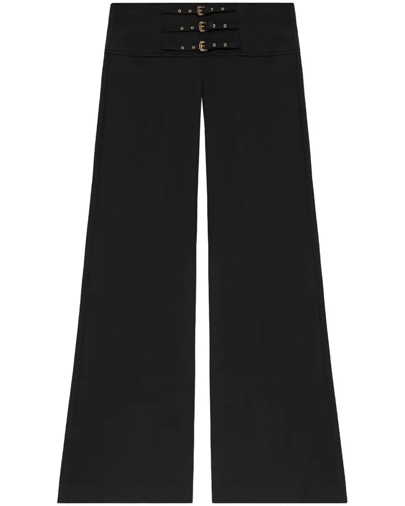 Versace Jeans Hose mit Zierschnalle - Schwarz Schwarz