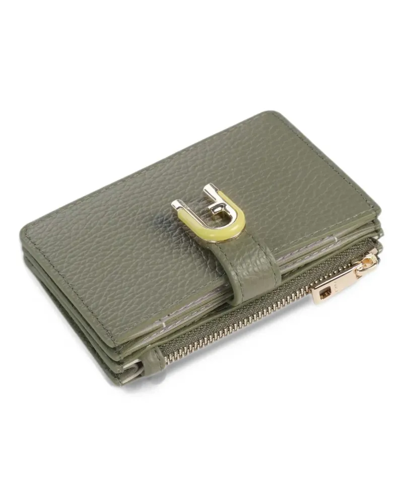 Furla logo-plaque pebbled wallet - Grün Grün