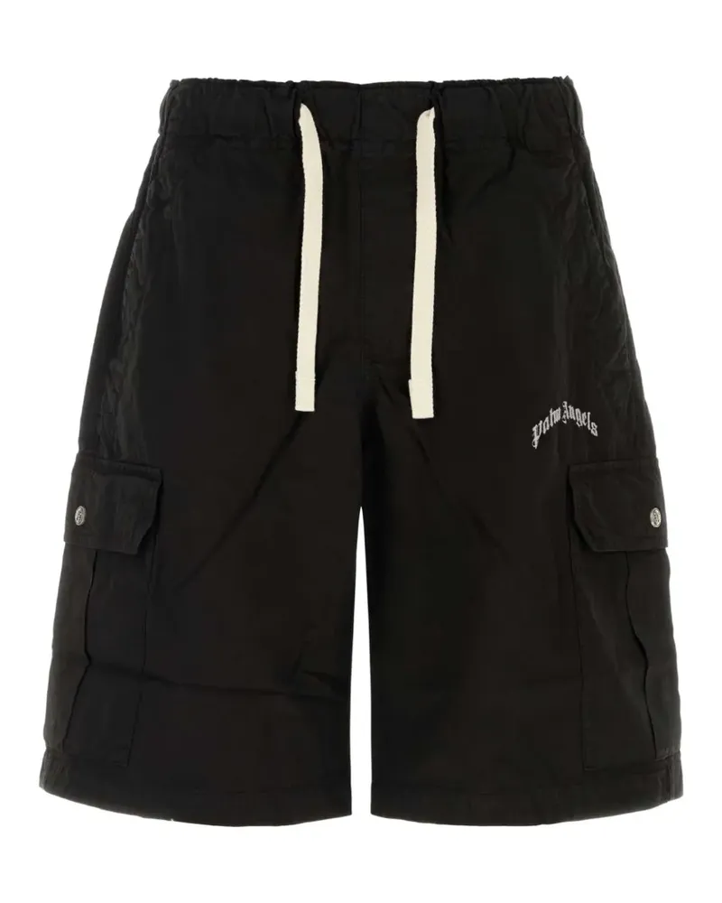 Palm Angels logo-print cargo shorts - Schwarz Schwarz