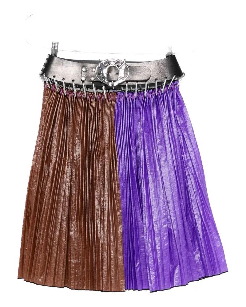 CHOPOVA LOWENA pleated carabiner skirt - Braun Braun