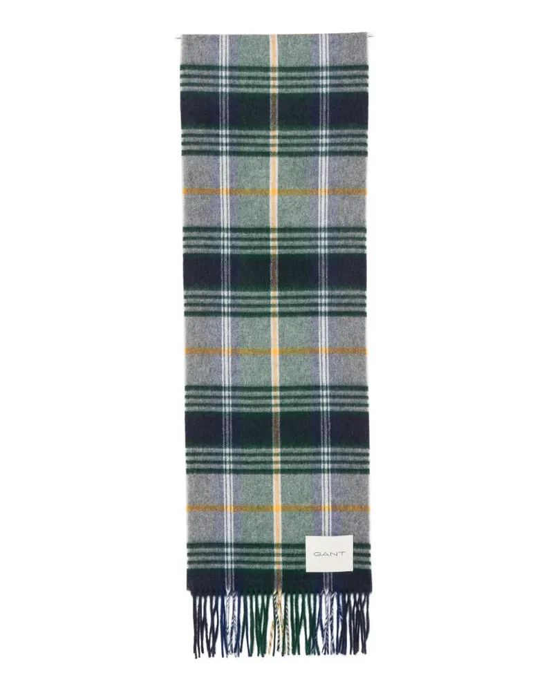 Gant check-pattern wool scarf - Grau Grau