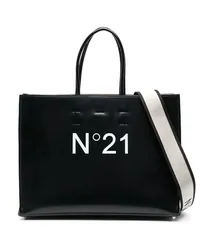 N° 21 Shopper mit Logo-Print Schwarz