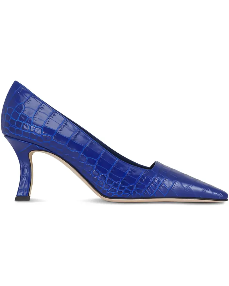 Manolo Blahnik crocodile-effect pumps - Blau Blau