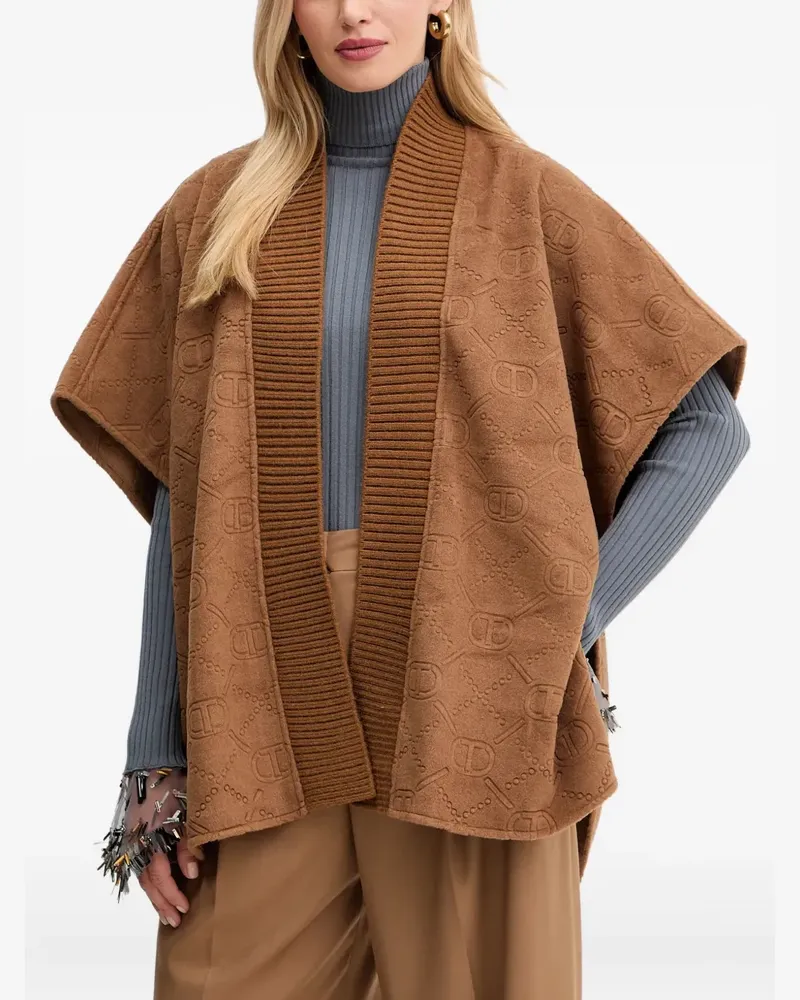 Twin-Set Jacquard-Cardigan mit Logo - Braun Braun