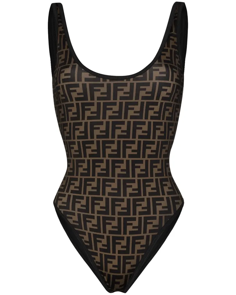 Fendi Wendbarer Lycra® Badeanzug - Braun Braun