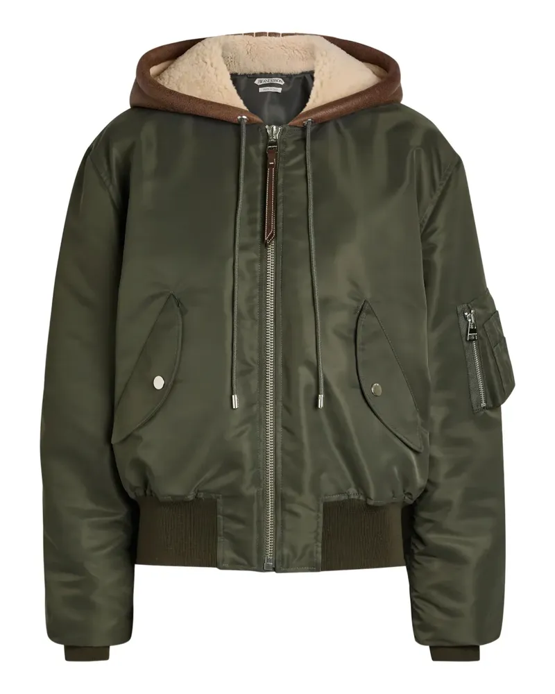 J.W.Anderson long-sleeve hooded bomber jacket - Grün Grün