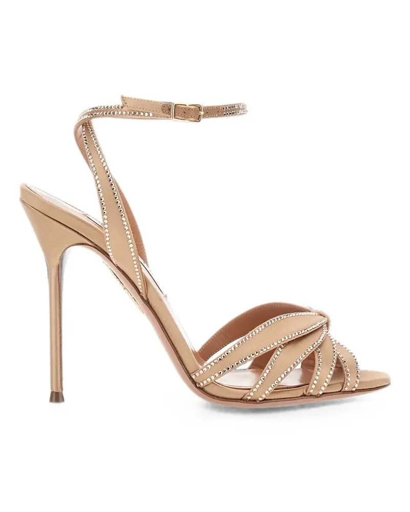 Aquazzura crystal-embellished wrap-around sandals - Nude Nude