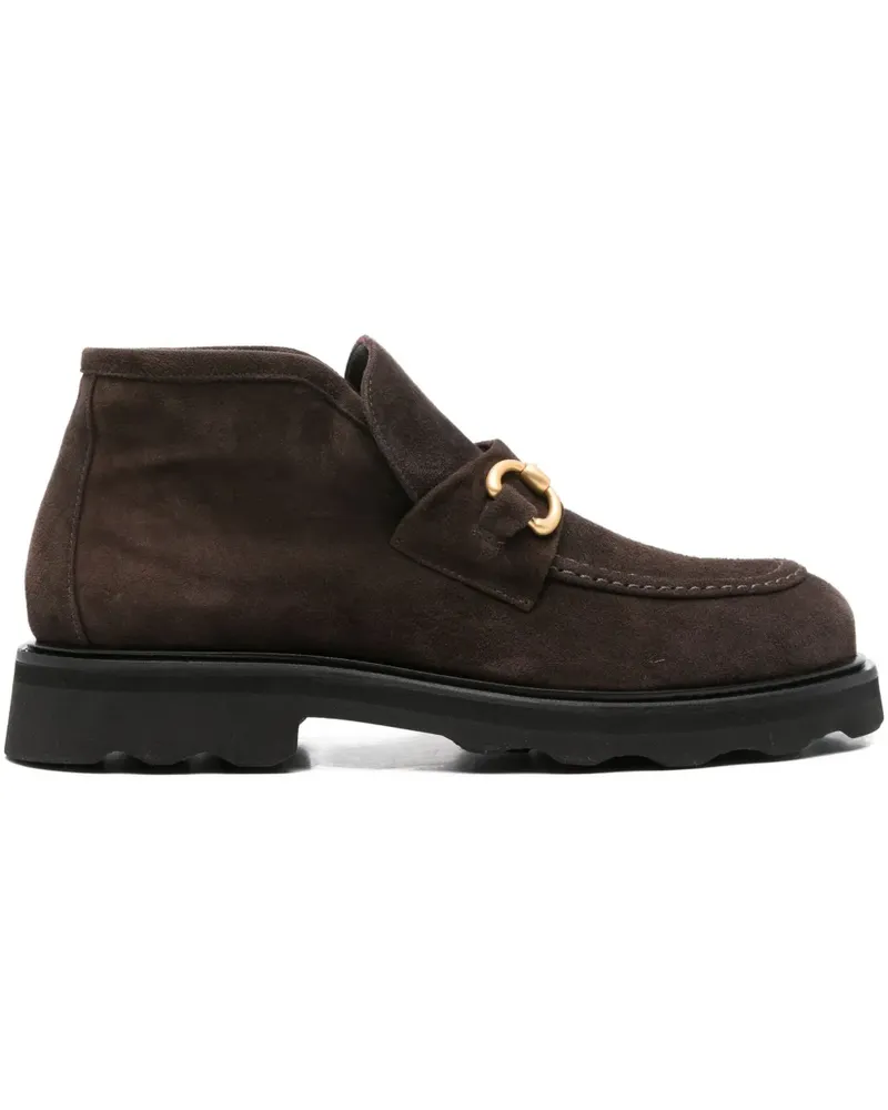 POMME D'OR chain-embellished suede ankle boots - Braun Braun