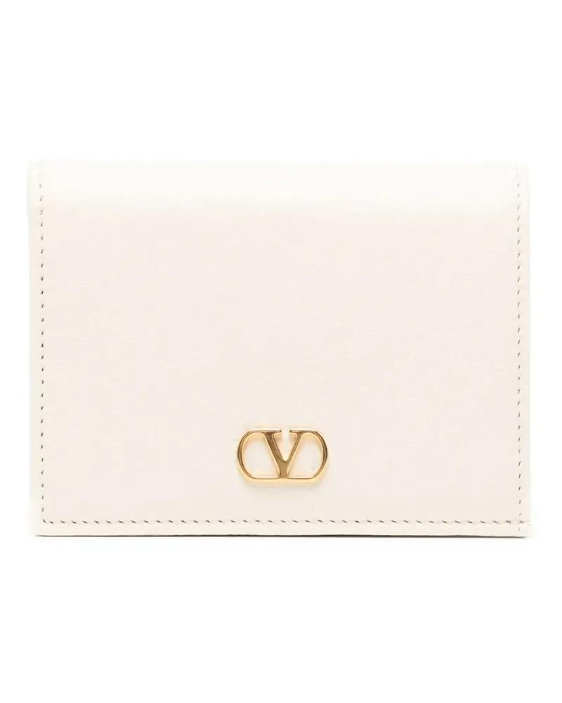 Valentino Garavani Compact VLogo Portemonnaie aus Leder - Weiß Weiß