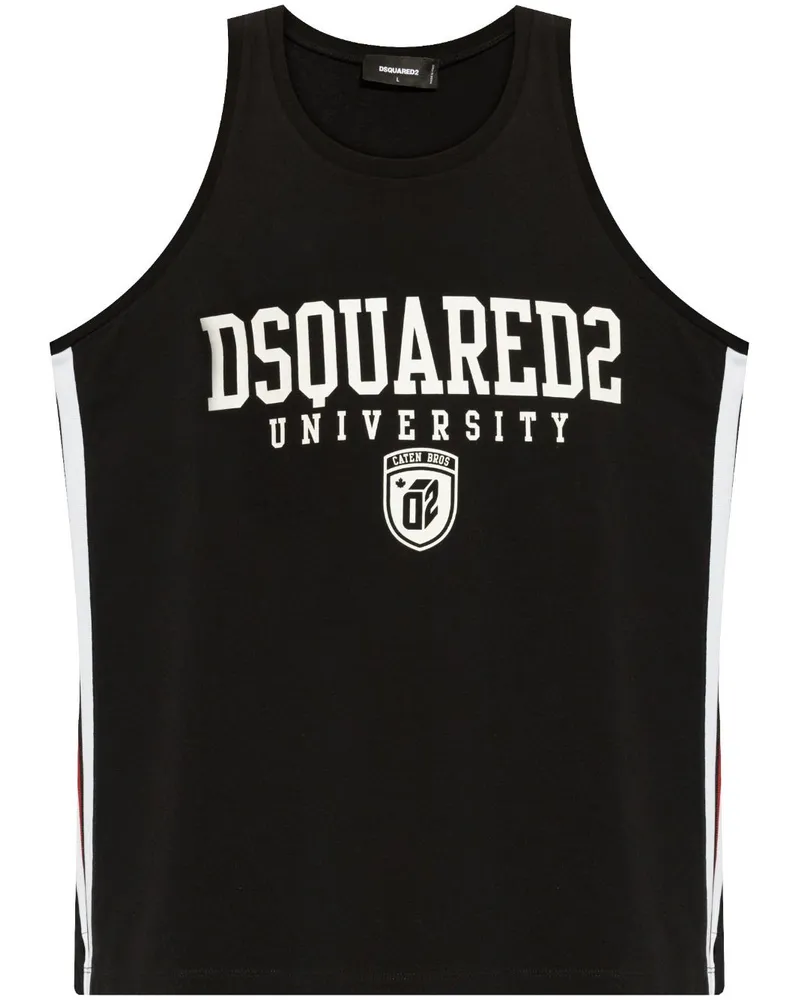 Dsquared2 Tanktop mit Logo-Print - Schwarz Schwarz