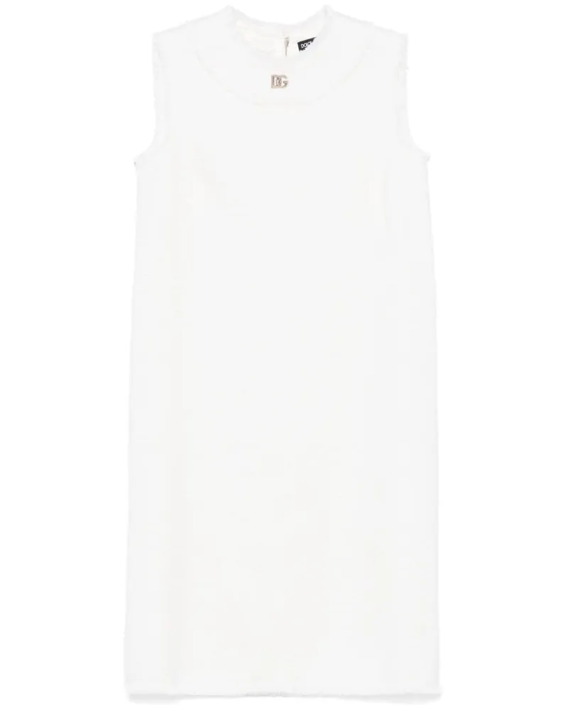 Dolce & Gabbana Minikleid mit Logo-Schild - Weiß Weiß