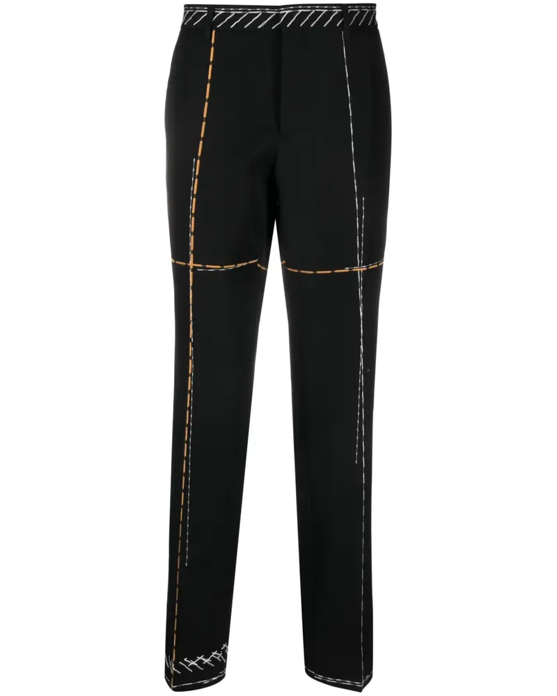 Moschino Hose mit Kontrastnaht - Schwarz Schwarz