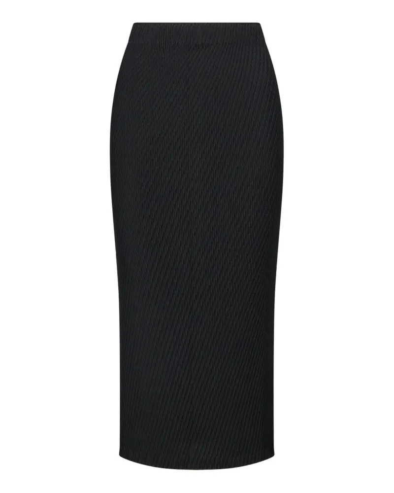 Issey Miyake Rhombus Midirock mit Falten - Schwarz Schwarz