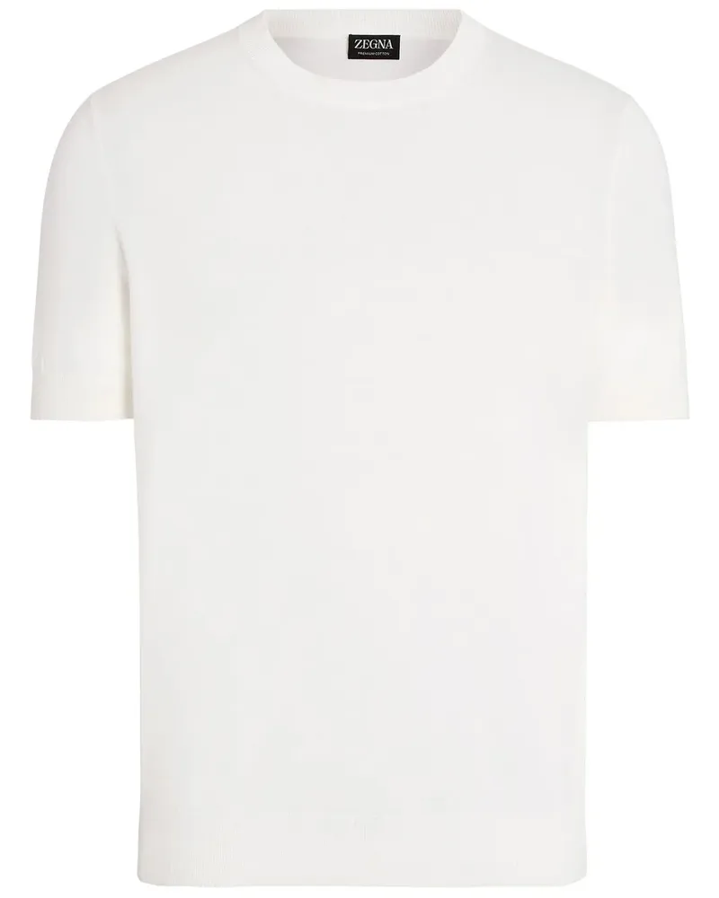Ermenegildo Zegna Fein gestricktes T-Shirt - Weiß Weiß
