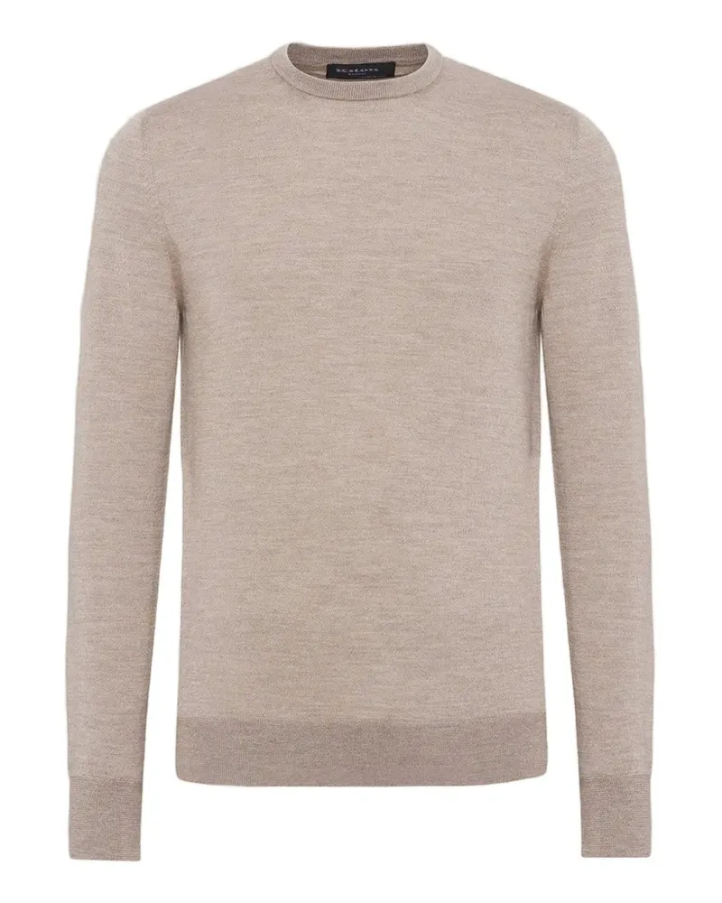 Kiton Pullover mit Rundhalsausschnitt aus glatt rechts gestricktem Material - Nude Nude