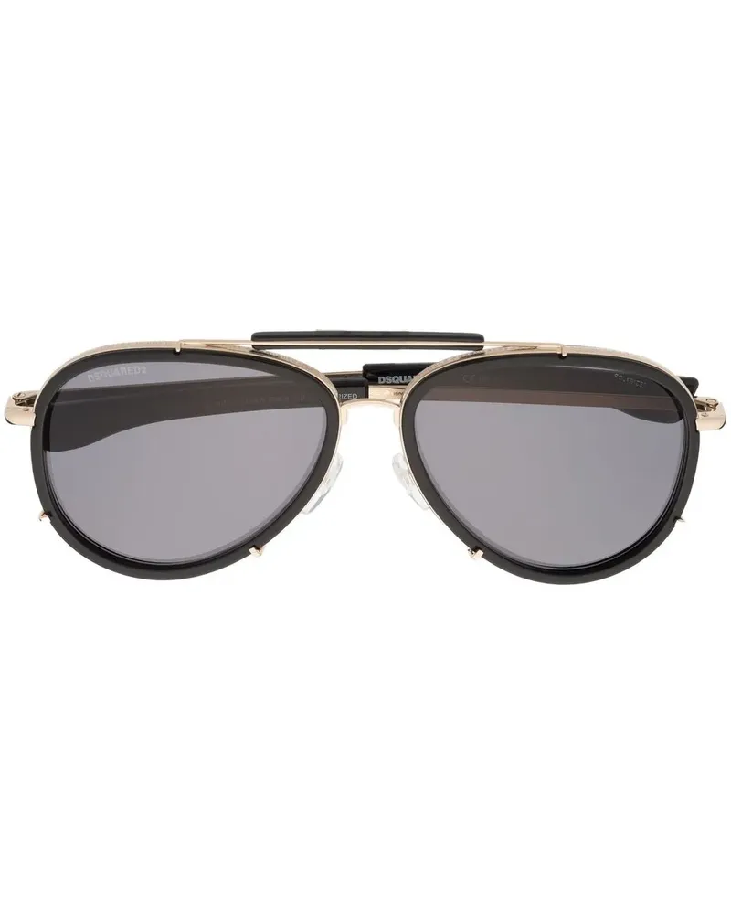 Dsquared2 Pilotenbrille mit Logo-Prägung - Schwarz Schwarz