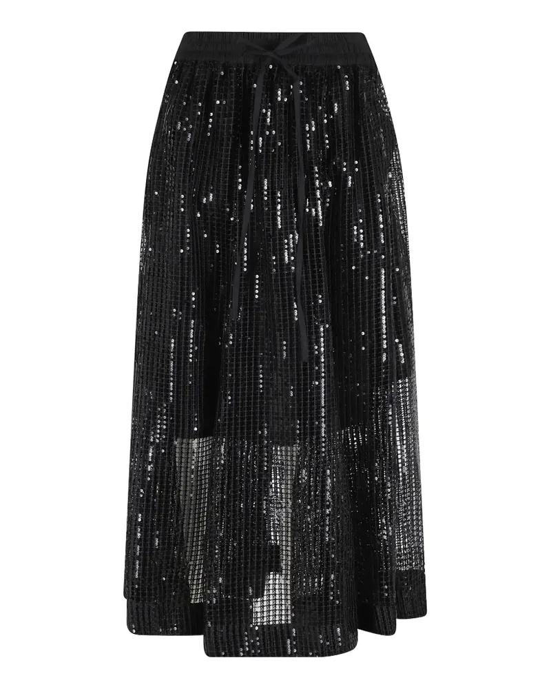 MEIMEIJ sequin-embellished mesh midi skirt - Schwarz Schwarz