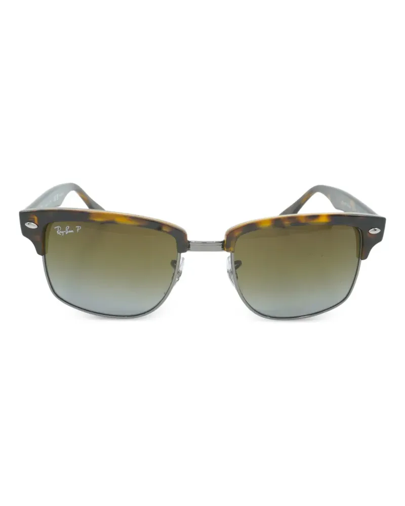 Ray Ban Eckige Clubmaster Sonnenbrille - Braun Braun
