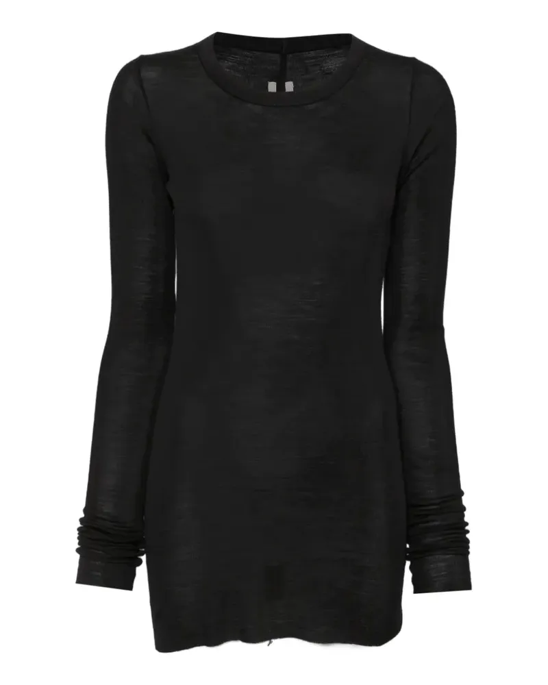 Rick Owens Geripptes T-Shirt - Schwarz Schwarz
