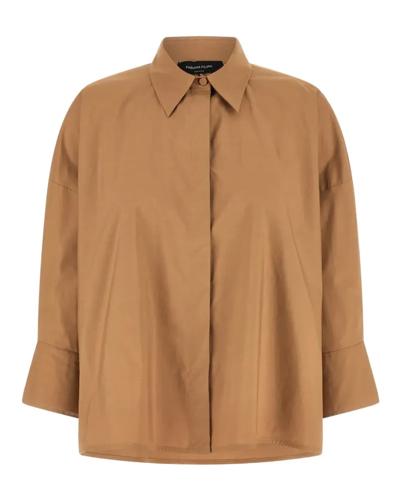 Fabiana Filippi tulle diamond-thread shirt - Braun Braun