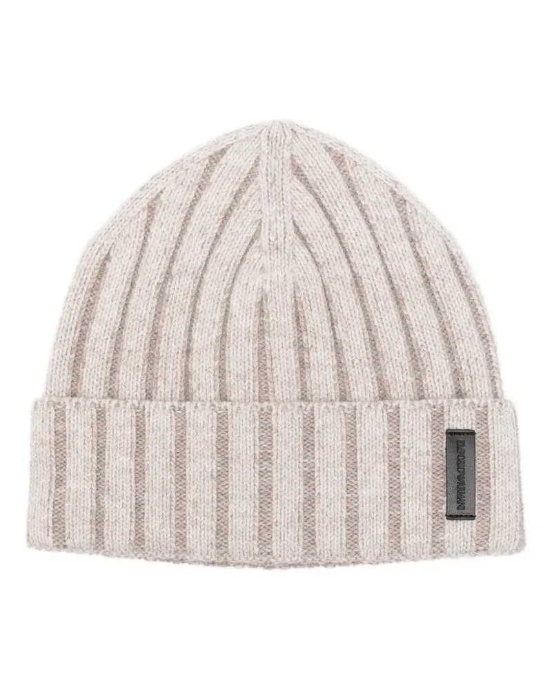 Emporio Armani Gerippte Beanie - Nude Nude