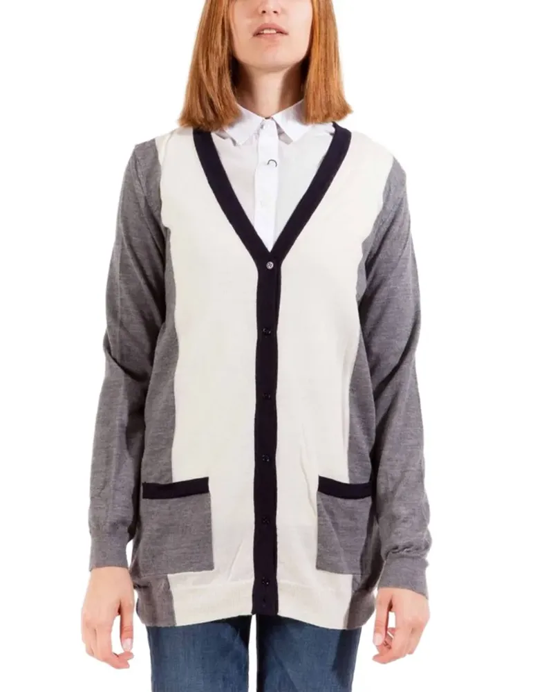 Gant colour-block wool cardigan - Grau Grau